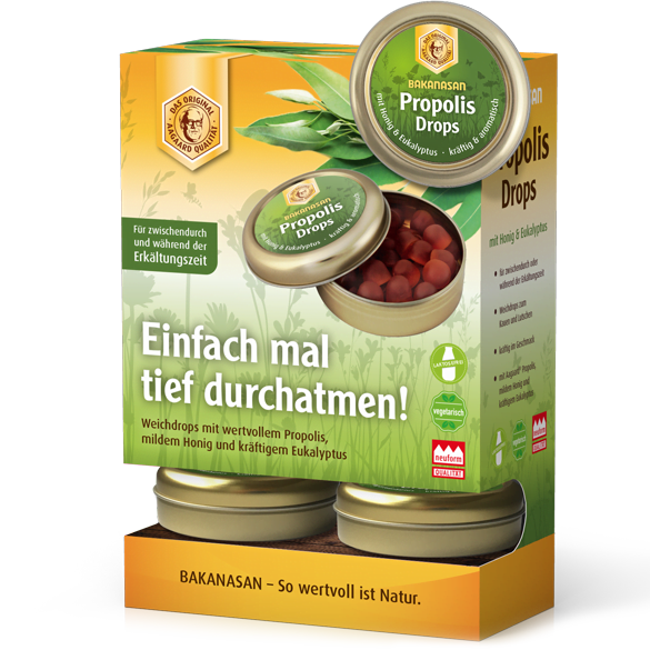 Verkaufsdisplay für propolis Drops